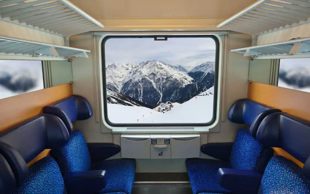 AlpAddict en train dans les Alpes